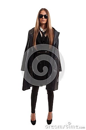 Young police woman undercover Stock Photo