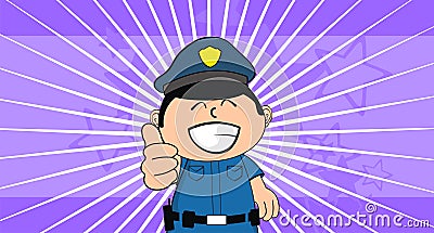 Young policeman kid cartoon background 1 Vector Illustration