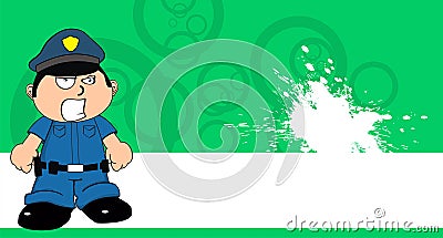 Young policeman kid cartoon background 2 Vector Illustration