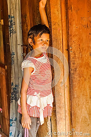 Young posing girl in Nepal Editorial Stock Photo