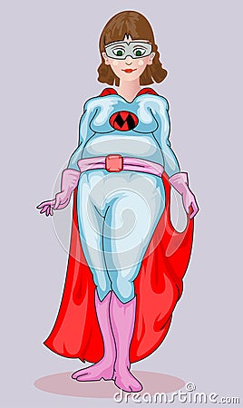 Young pregnant mother with super hero costume Stock Photo