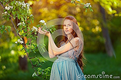 Young pregnant woman relaxing and enjoying life in nature Stock Photo