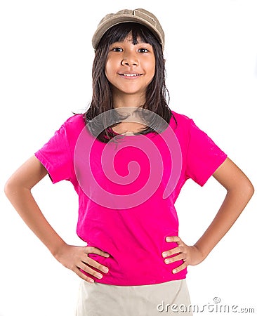 Young Preteen Asian Girl With A Cap V Stock Photo