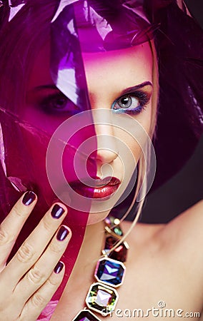 Young pretty with creative make up Stock Photo