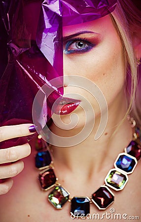 Young pretty with creative make up Stock Photo