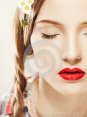 Young pretty girl portrait Stock Photo