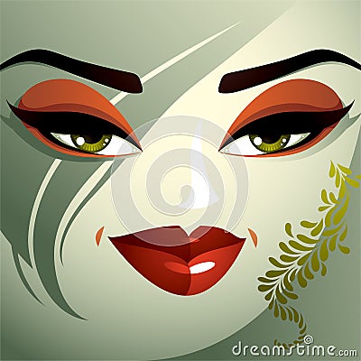 Young pretty lady with fashionable haircut. Human Vector Illustration