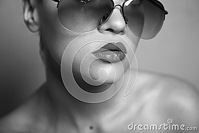 Young pretty woman with glasses Stock Photo