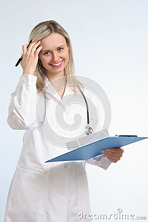 Young pretty women doctor III Stock Photo