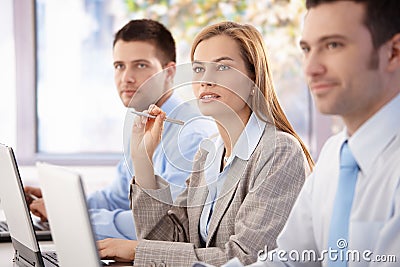 Young professionals having business training Stock Photo