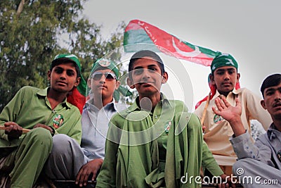 Young PTI Supporters in Karachi, Pakistan Editorial Stock Photo