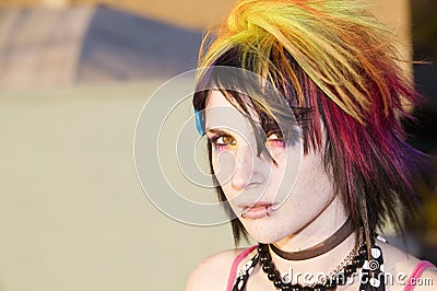 Young Punk Woman Stock Photo