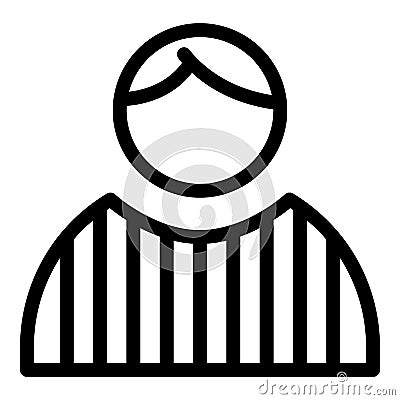 Young referee icon, outline style Vector Illustration