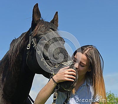 Young riding girl Stock Photo