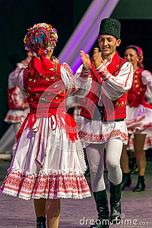 Young Romanian dancers in traditional costume 10 Editorial Stock Photo