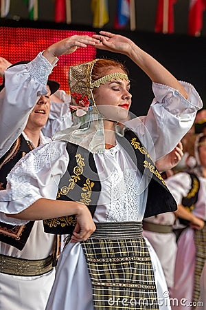 Young Romanian dancers in traditional costume 11 Editorial Stock Photo