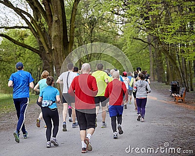 Young runners in the park Editorial Stock Photo