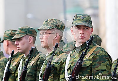 Young Russian soldiers Editorial Stock Photo