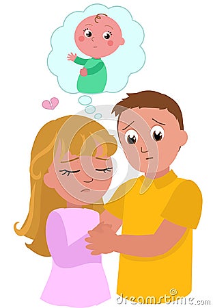 Young sad sterile couple Vector Illustration