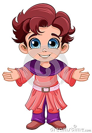 Young Saint medieval cartoon character Cartoon Illustration