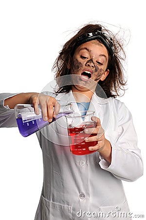 Young Scientisct Mixing Chemicals Stock Photo