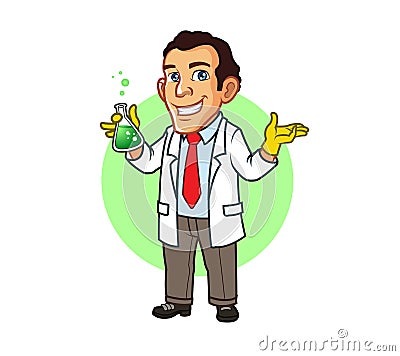 Young Scientist Cartoon Vector Illustration