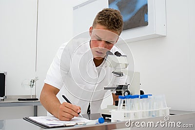 Young scientist collecting data 1 Stock Photo