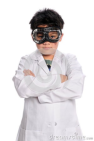 Young Scientist with Goggles Stock Photo