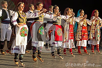 Young Serbian dancers in traditional costume 2 Editorial Stock Photo