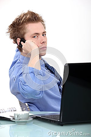 Young and serious manager Stock Photo