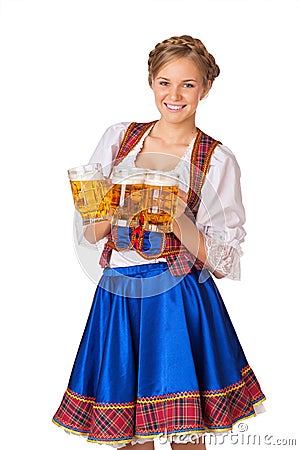 Young Oktoberfest woman Stock Photo