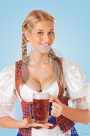 Young Oktoberfest woman Stock Photo