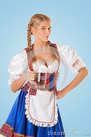 Young Oktoberfest woman Stock Photo