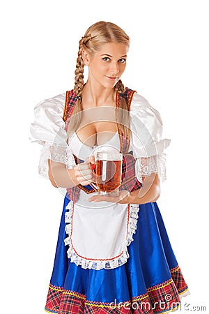 Young Oktoberfest woman Stock Photo