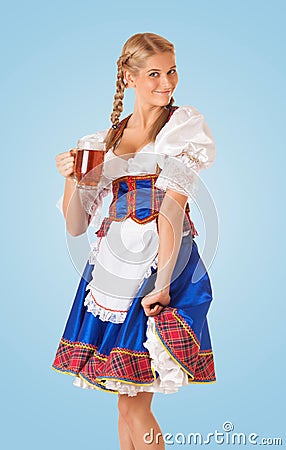 Young Oktoberfest woman Stock Photo