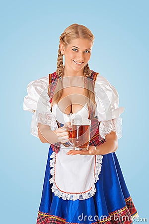 Young Oktoberfest woman Stock Photo