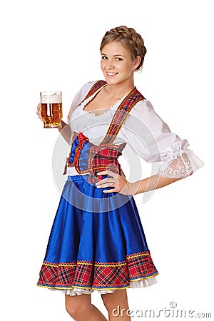 Young Oktoberfest woman Stock Photo