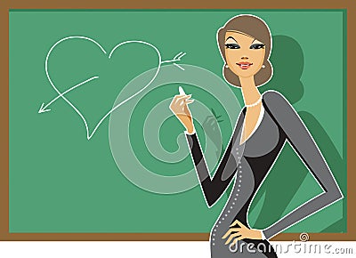 Young teacher Vector Illustration