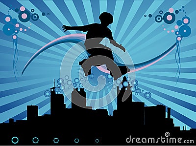 Young skater vector Vector Illustration