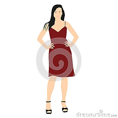 Young slim woman. Vector illustration Vector Illustration
