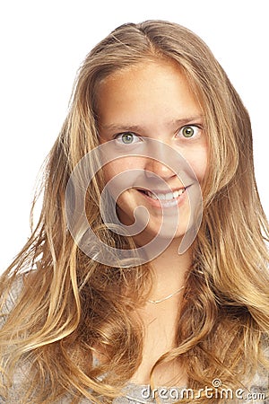 Young smiling blond girl Stock Photo