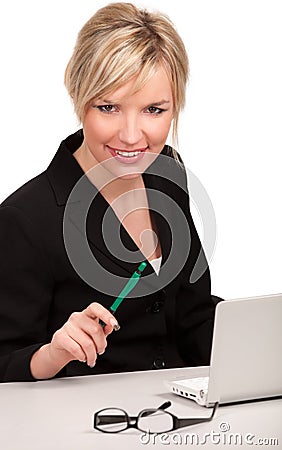 Young smiling businesswoman Stock Photo