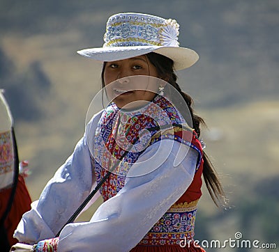 Young smiling woman from Peru Editorial Stock Photo