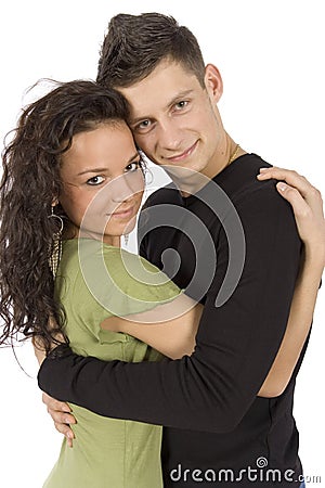 Young snuggling couple Stock Photo