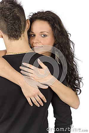 Young snuggling couple Stock Photo