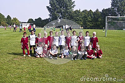 Young soccer player pose proud for Team Photo Editorial Stock Photo