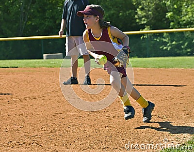 Young Softball Player Stock Photo