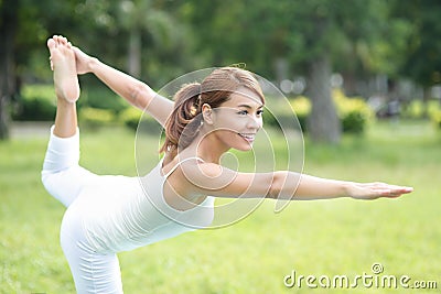 Young sport girl do yoga Stock Photo