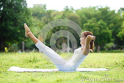 Young sport girl do yoga Stock Photo