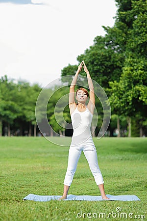 Young sport girl do yoga Stock Photo